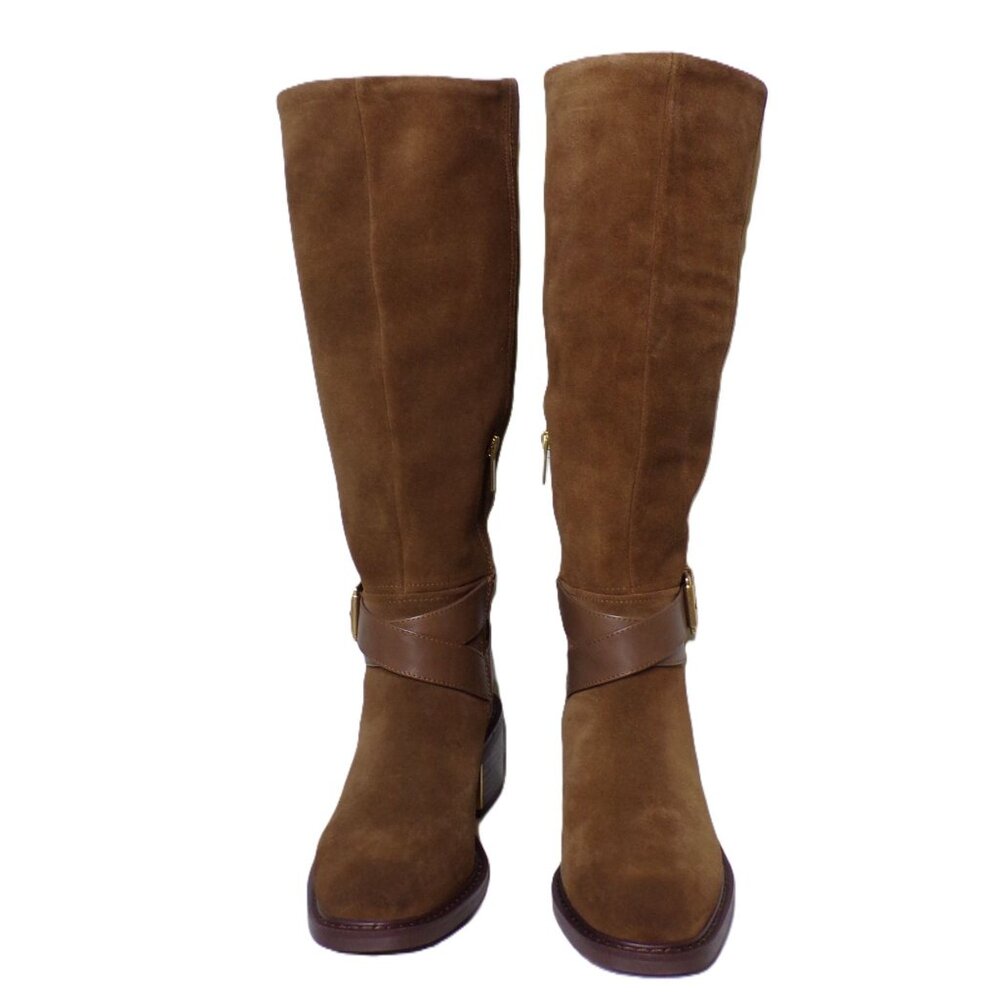 🆕 VINCE CAMUTO Gini Tall Knee High Riding Boot 7.5 Brown Suede - Picture 8 of 15